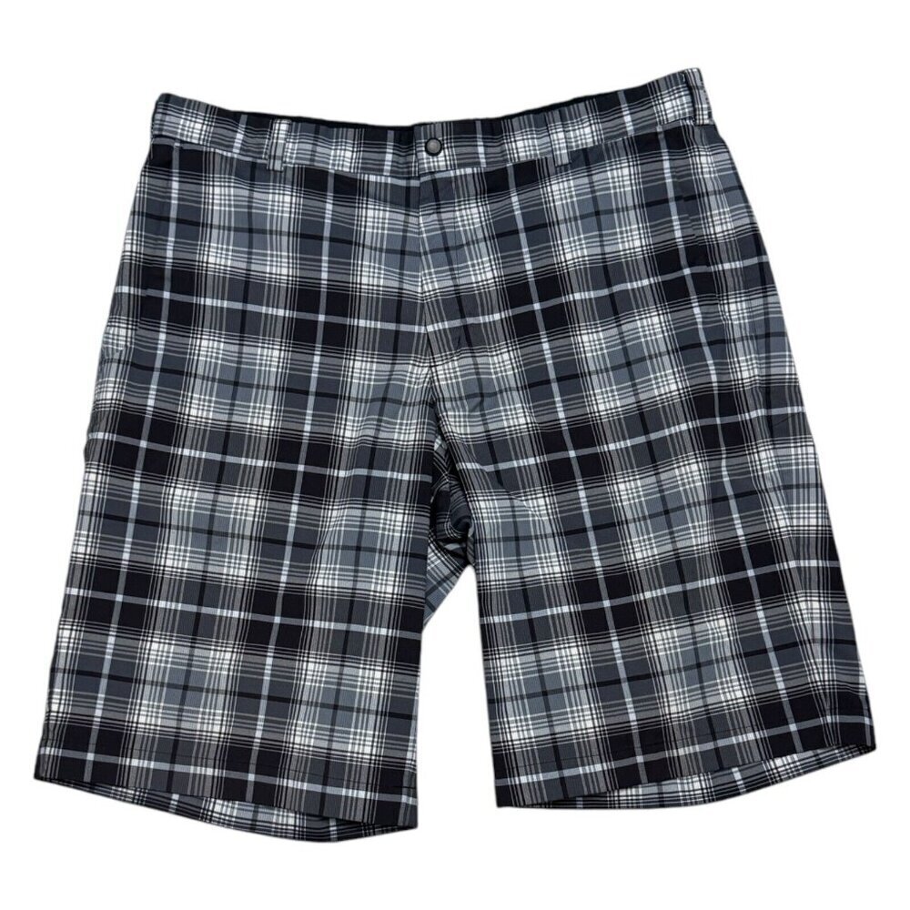 NIKE GOLF DRI-FIT Tour Plaid Summer Business Casual Outdoor Shorts Mens Large